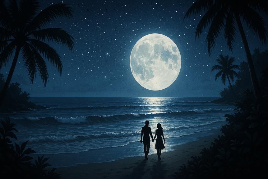 moonlit beachside serenity walk