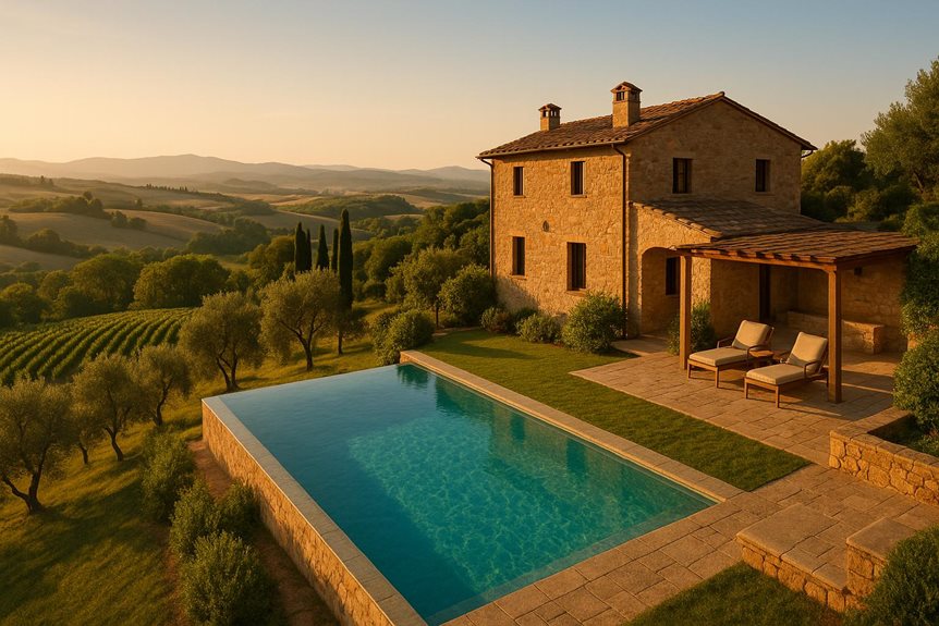 secluded tuscan vineyard retreat